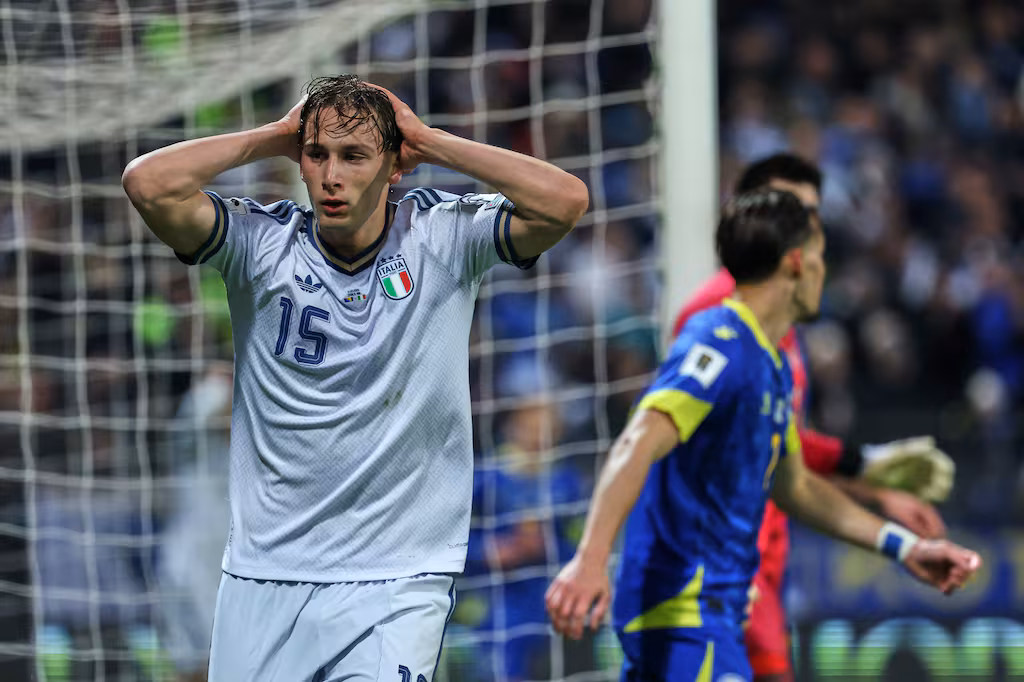 italys francesco pio esposito reacts during the world cup qu SPZLXNPAAVELJBQR6DTPBZSIPU